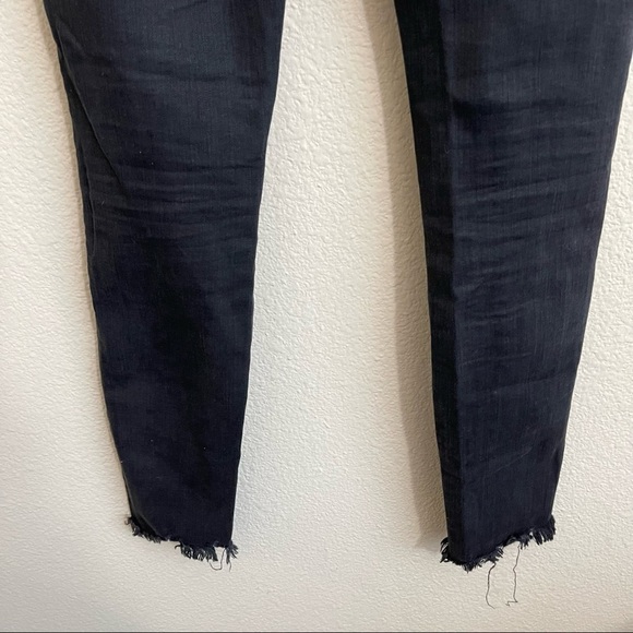 Madewell 9" High Rise Skinny Jeans Berkeley Black Button Fly Raw Hem 24 - Picture 11 of 12